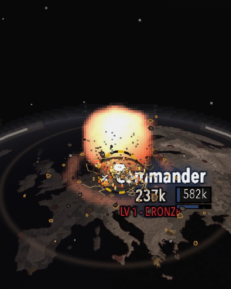 A nuclear strike rips a crater out of the map